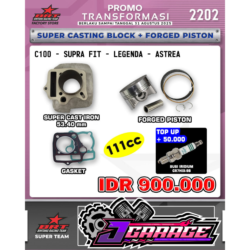 BLOK SUPRA FIT - BLOCK CASTING BRT - SUPRA FIT / C100 / LEGENDA / ASTREA / 53.40MM / BLOCK CAST IRON