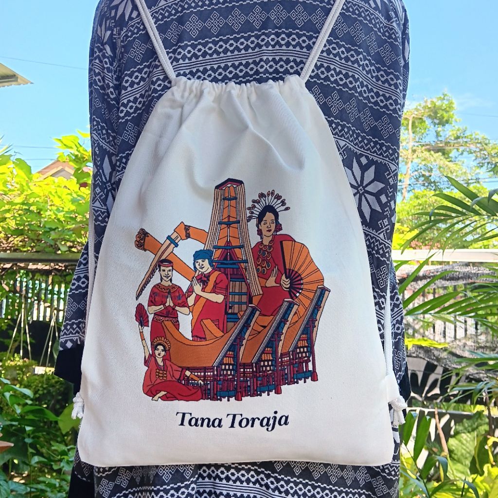 Tas Ransel Serut Toraja Drawstring Bag Tas Kanvas