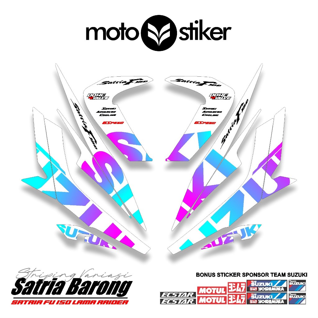 SATRIA F150 STRIPING MOTIF 5 / MOTOSTIKER / ECSTAR / SATRIA FU BARONGA 2012 / STIKER / STICKER