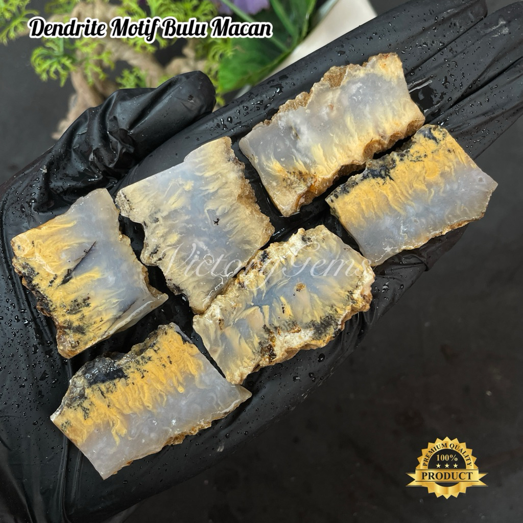 Bahan Dendrite Motif Bulu Macan / Batu Dendrite Bulu Macan