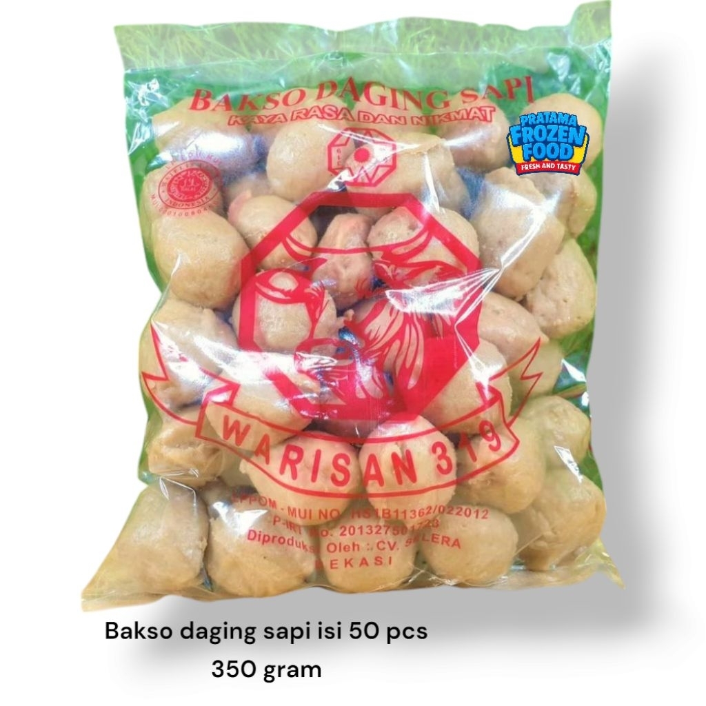 

Bakso warisan frozen isi 50 pcs 350 gram