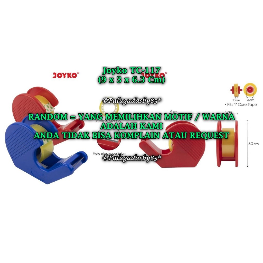 

(1 Biji) GROSIR Tape Cutter JOYKO TC-117 Tape Dispenser Pemotong Pita Perekat Joyko TC-117 (1 Biji)