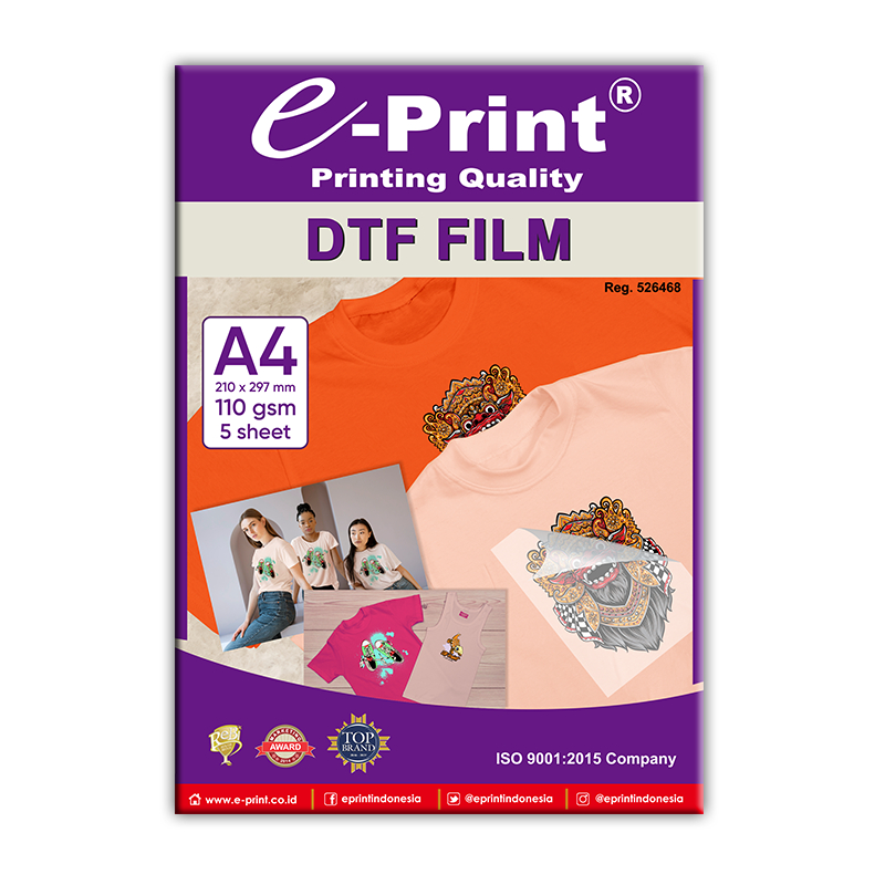 

Kertas Transfer Film DTF e-Print A4 5 Sheet