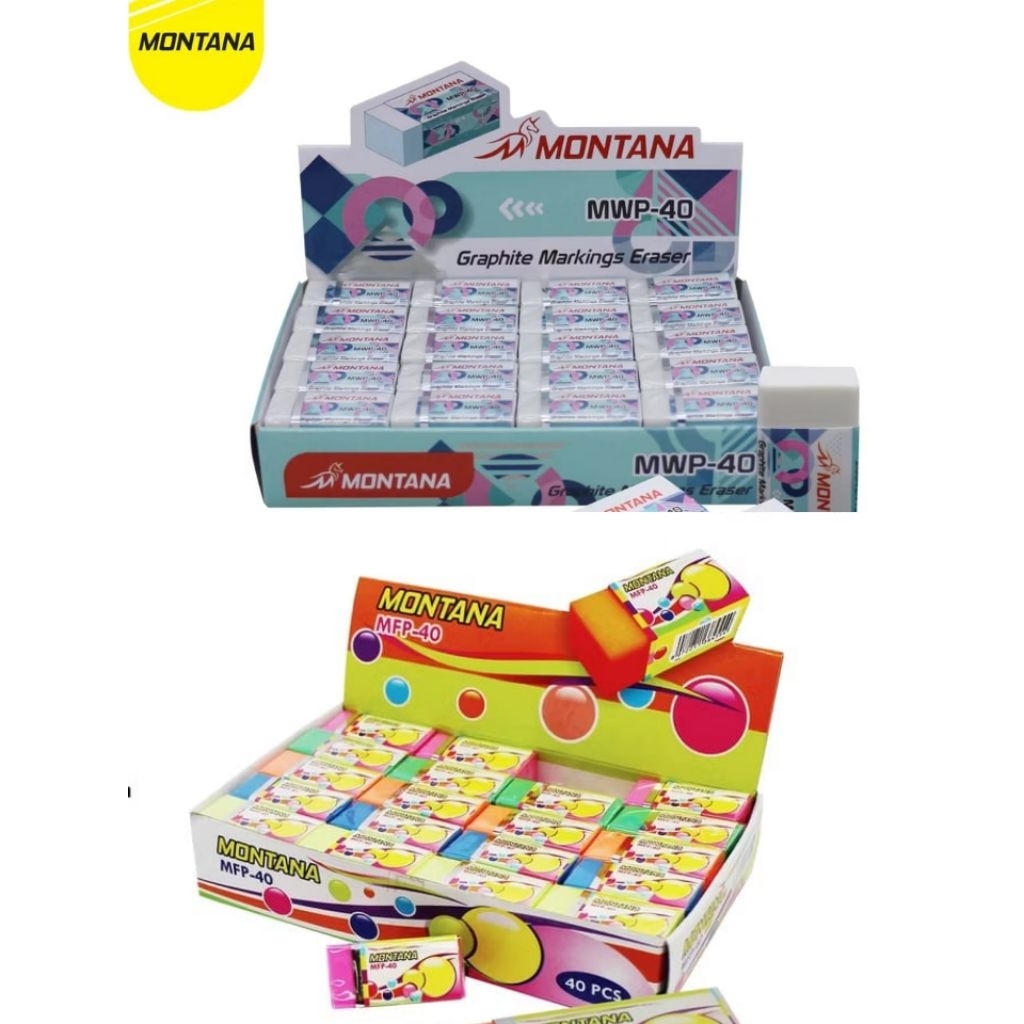 

(1pcs) Penghapus pensil montana putih / eraser pencil / penghapus anak sekolah