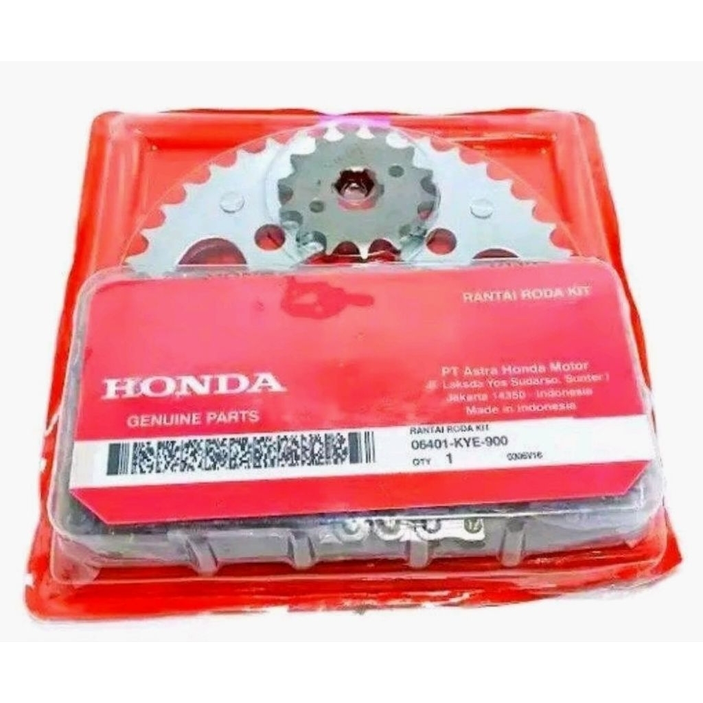 Honda Gear Set + Rantai KYE-900 untuk Mega Pro, Verza 150, CB 150 New, CB 150R - Kualitas Tinggi & H