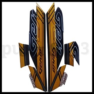 Stiker Sticker Striping Honda Genio 125 2021 Hitam Putih Gold List Body Motor Honda Genio 2021