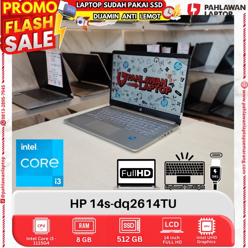 LAPTOP HP 14s-dq2614TU Core i3 GEN 11 RAM 8GB SSD 512GB