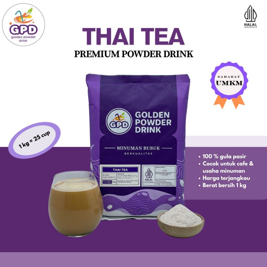 

Bubuk minuman Premium - Thai tea 1kg - Golden powder drink