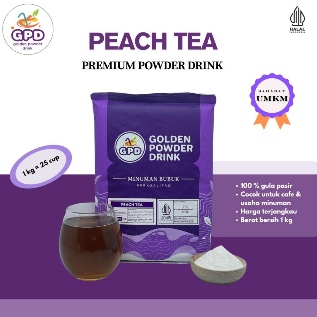 

Bubuk minuman Premium - Peach tea - Golden powder drink