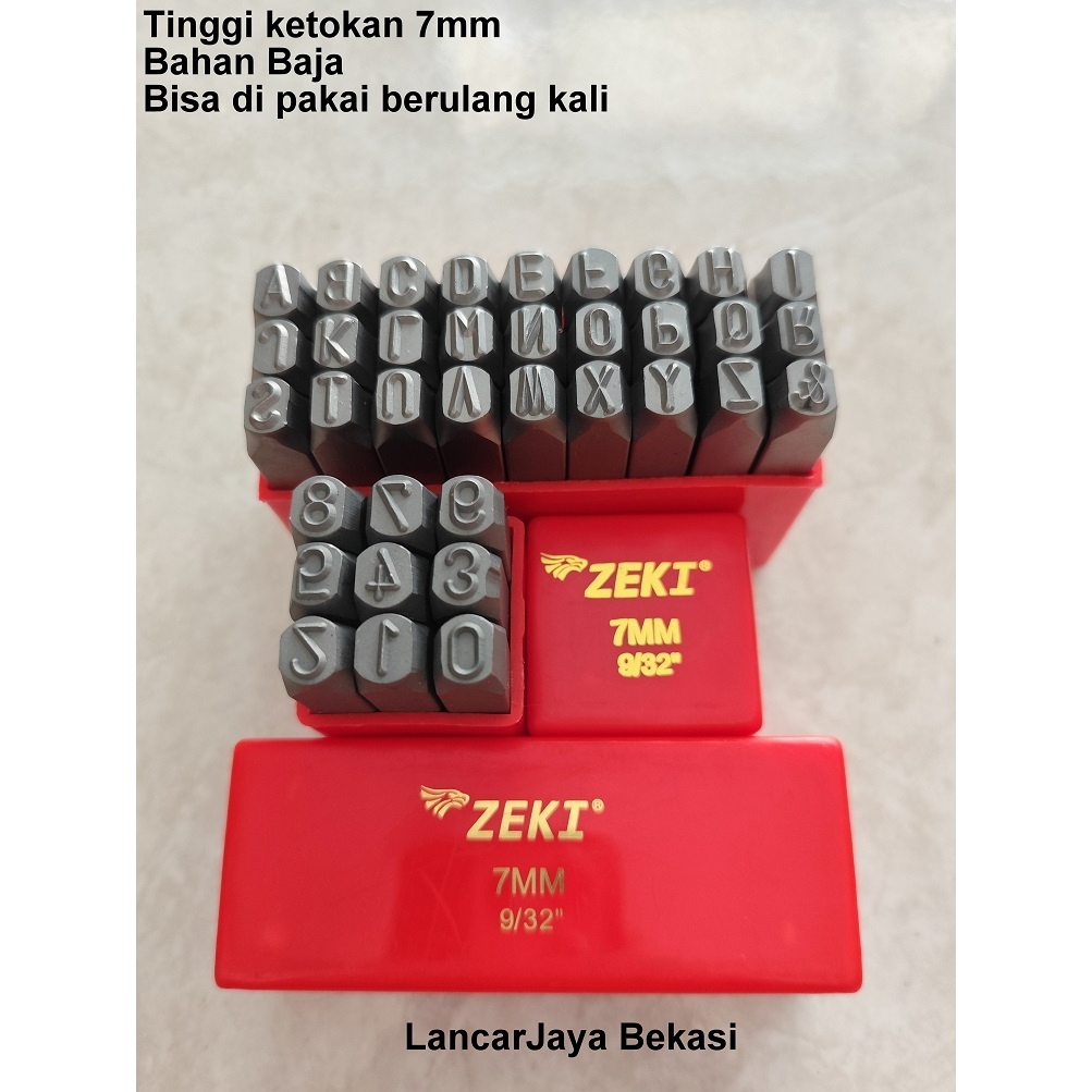Alat Ketok Set Huruf Angka 7mm Zeki Japan Letter Number Punch Set Zeki Huruf Angka Ketok 7mm Zeki Ja