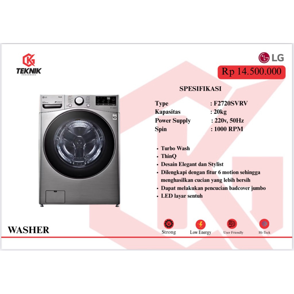 Mesin Cuci LG 20kg - Washer LG Giant - Mesin Cuci Laundry