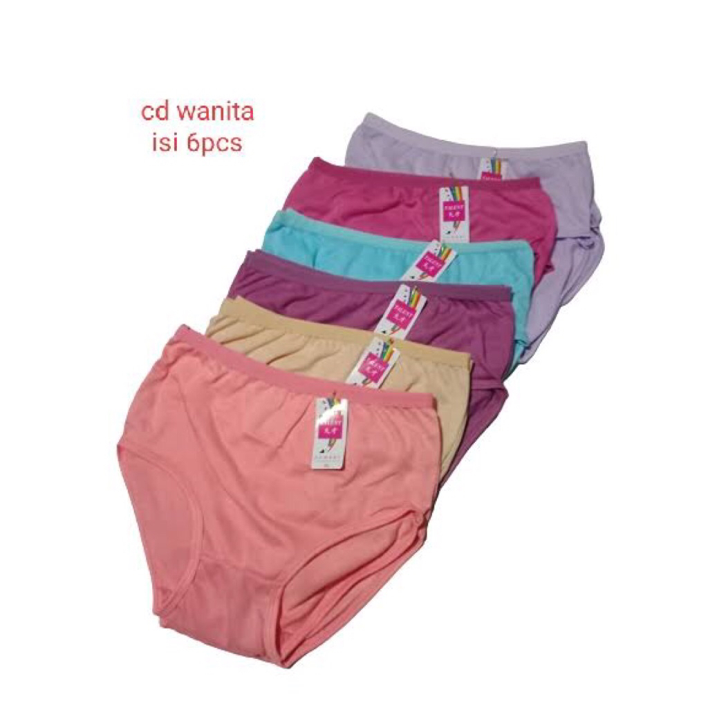 6pcs Celana Dalam Esse CD Wanita Dewasa Katun Lembut Seksi