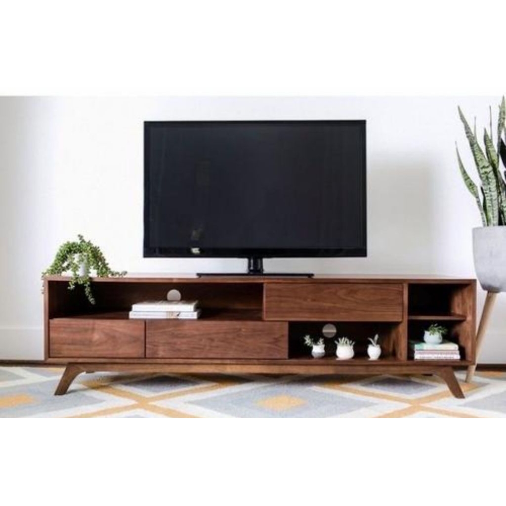 RAY Meja TV Kayu Jati - Bufet TV minimalis model scandinavian polos modern