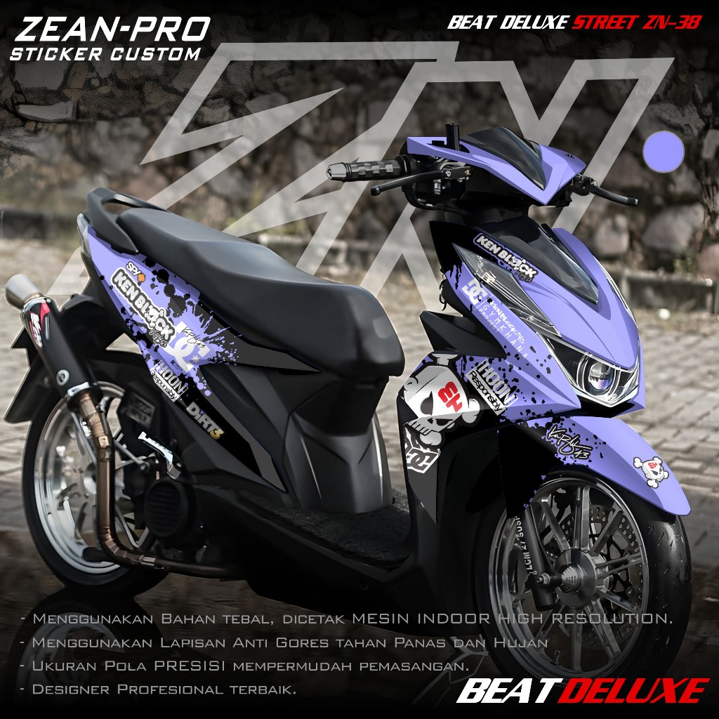 (PROMO COD) TERBARU Decal Sticker Honda Beat DELUXE STREET 2020 2021 2022 2023 Full body - Stiker Sk