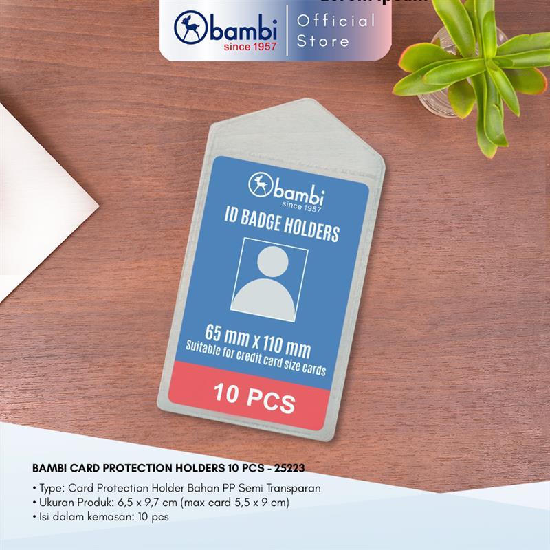 

Bambi ID Badge Card Pocket Name Tag Plastik Semi Transparan isi 10 Pcs