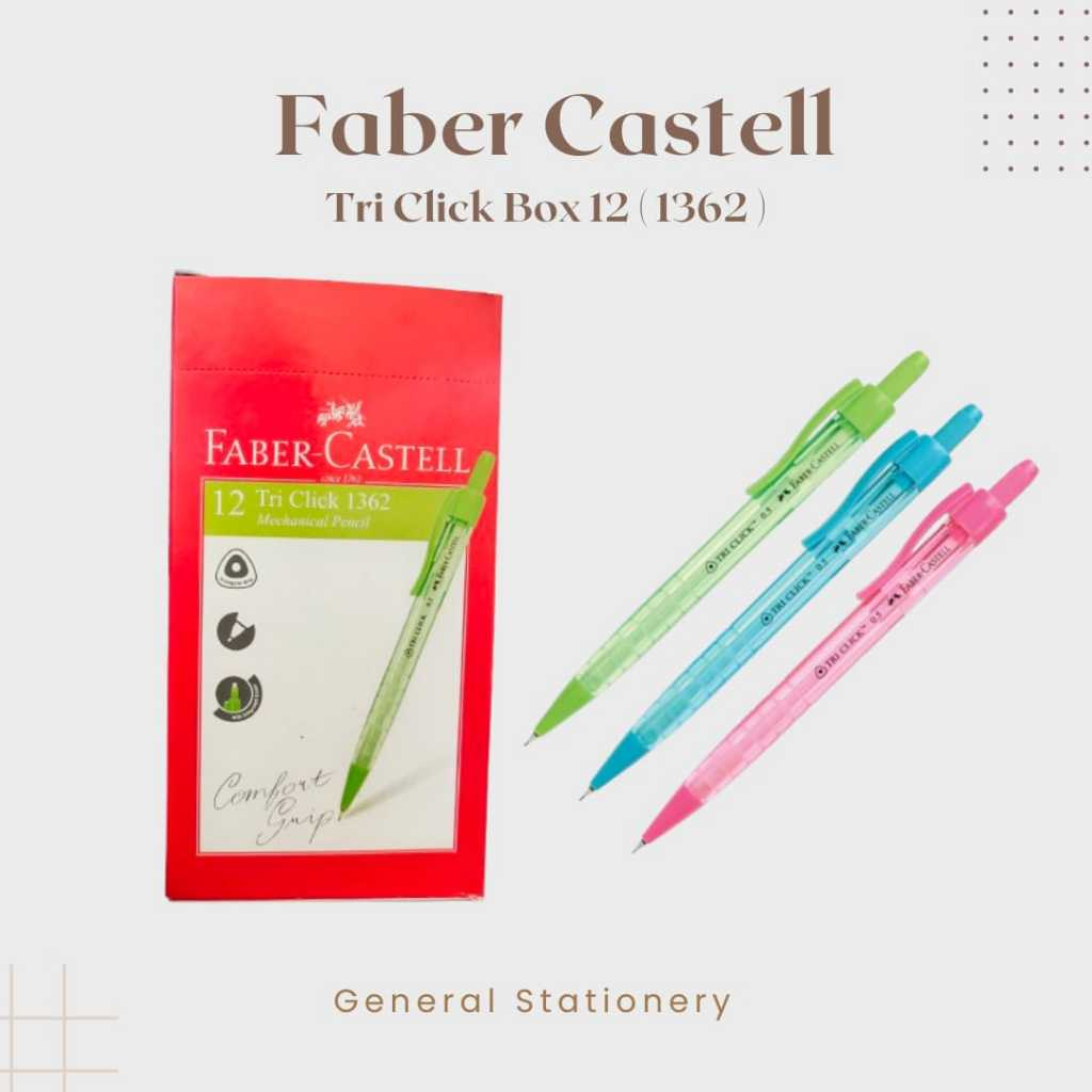 

Faber Castell Mechanical Pencil Tri Click 0,5 / Pensil Mekanik 0,5 Merk Faber Castell / Pcs