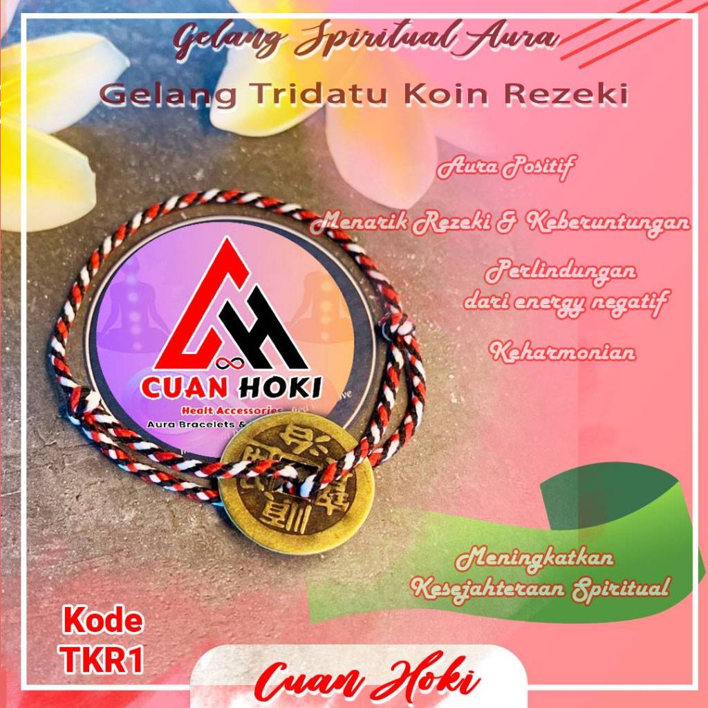 Cuan Hoki Gelang Koin Rejeki Hoki Tridatu Padma Koin Pis Bolong Asli Khas Bali Original Bisa Cod