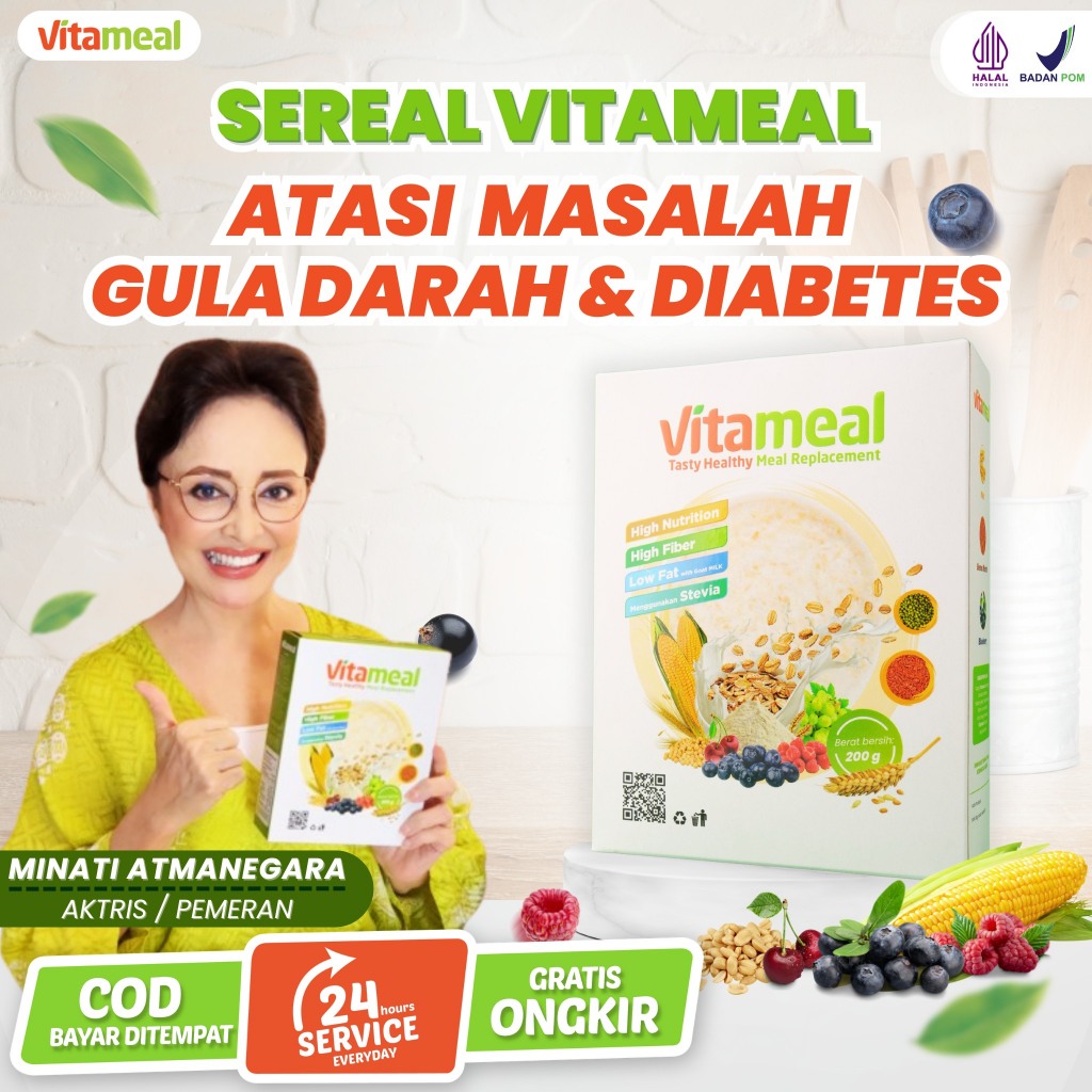 

Vitameal Sereal Sehat Original Mencegah Dan Mengatasi Gula Darah Diabetes Kolesterol Diet Halal BPOM