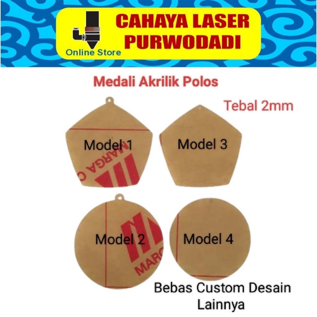 

Bahan medali akrilik tebal 2mm ukuran 7cm / medali akrilik bening polos / medali akrilik bening polos