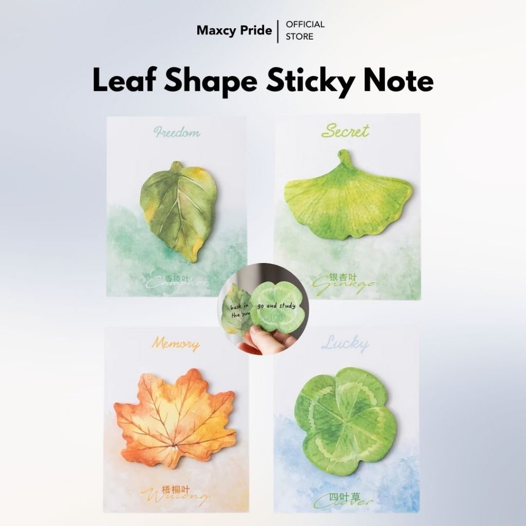 

Sticky Notes Leaf Daun Lucu 30 Lembar Presisi Tempel Kertas Premium Quality Tulis Catatan
