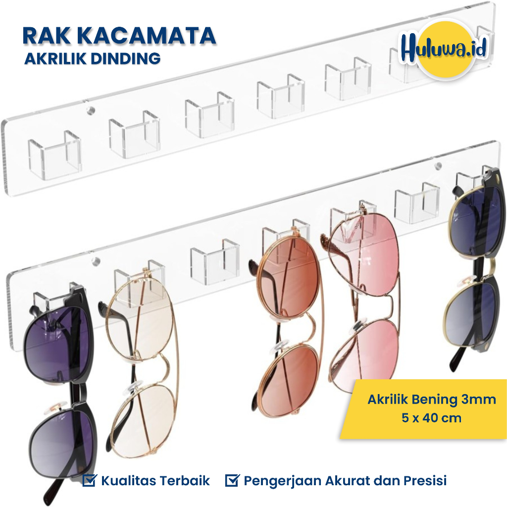 Rak Kacamata Akrilik Dinding / Gantungan Dinding Sebaguna / Gantungan Kacamata