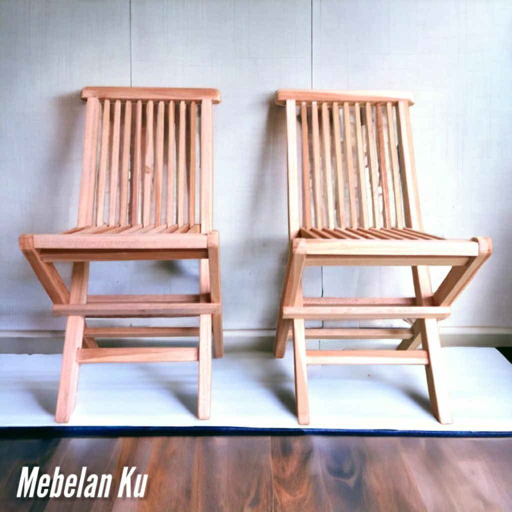 Kursi Lipat Kayu Jati Anak / Kursi Belajar / Kursi Taman