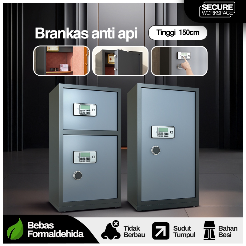 Brankas Tahan Api Digital 150cm Brankas Anti Api Brankas Dokumen Brangkas Uang Pin Password Safe Box