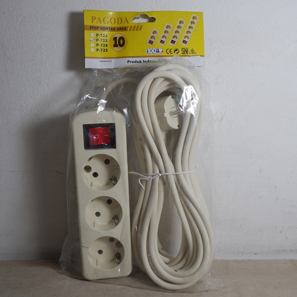 Terminal Colokan 3 Lubang Arde Pagoda 10 Meter Murah