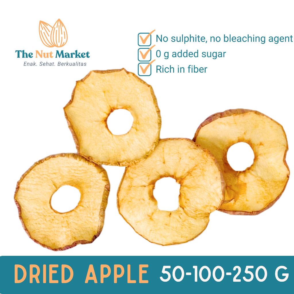 

Dehydrated Apple, 50g, 100g, 250g, no sugar, no sulfit Apel Kering