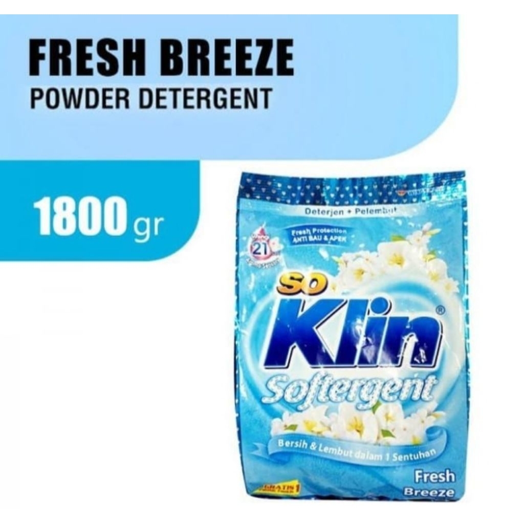 So Klin Softergent Detergent Bubuk Fresh Breeze 1.5Kg