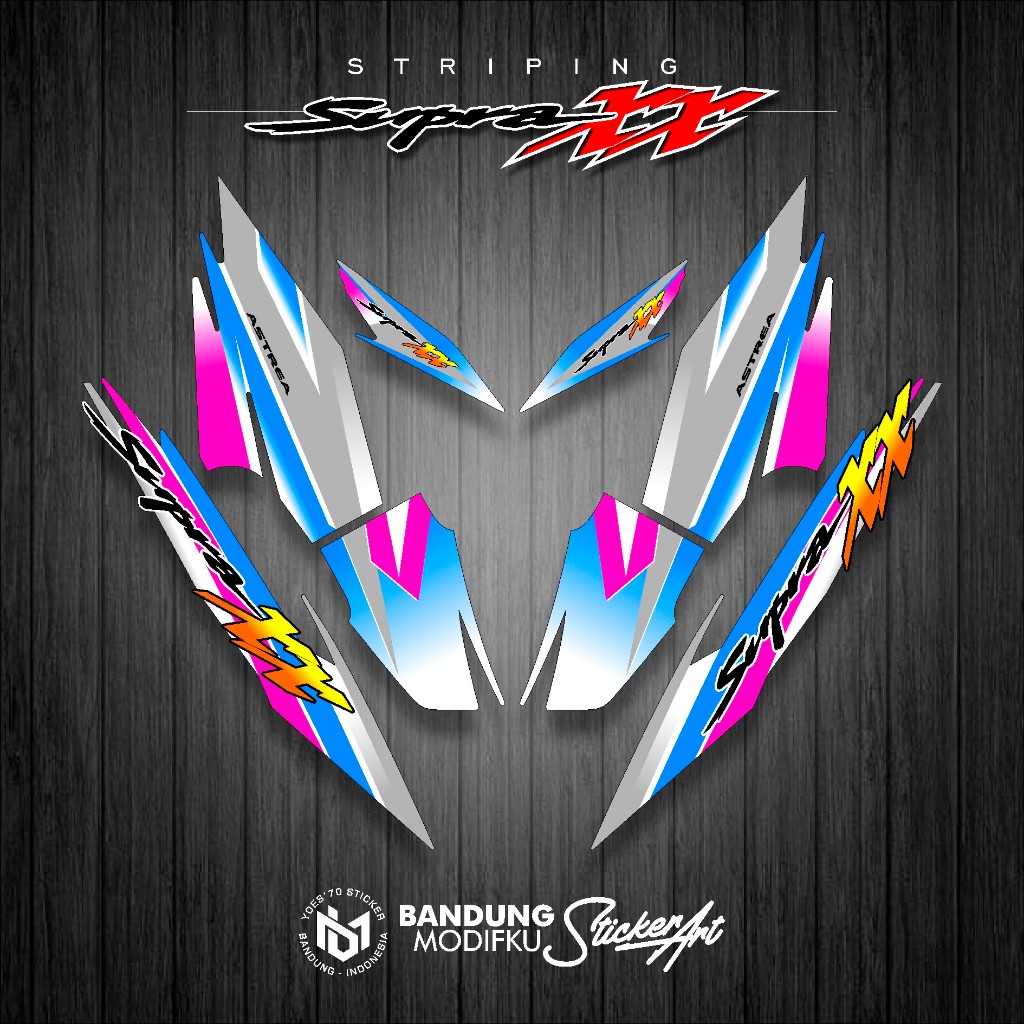 STRIPING STICKER VARIASI HONDA SUPRA XX 110 / KRS 21 / SUPRA XX STRIPING NEW CUSTOM / STICKER SUPRA