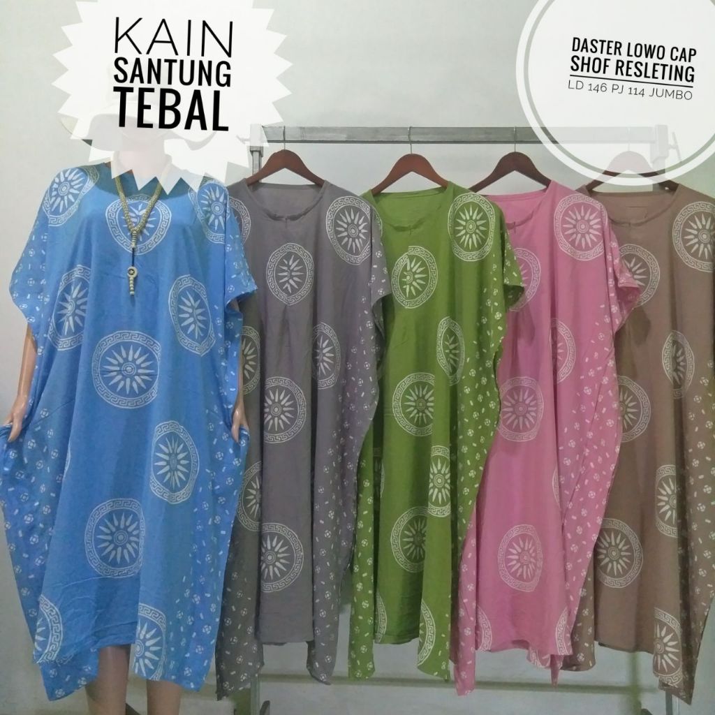 Kain Santung Tebal Daster Lowo Cap Shof Resleting
