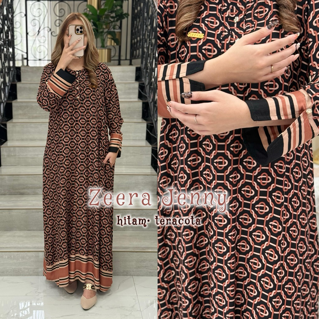 Daster Arab Zeera JENNY Midi Dress Rayon Original By Zeera