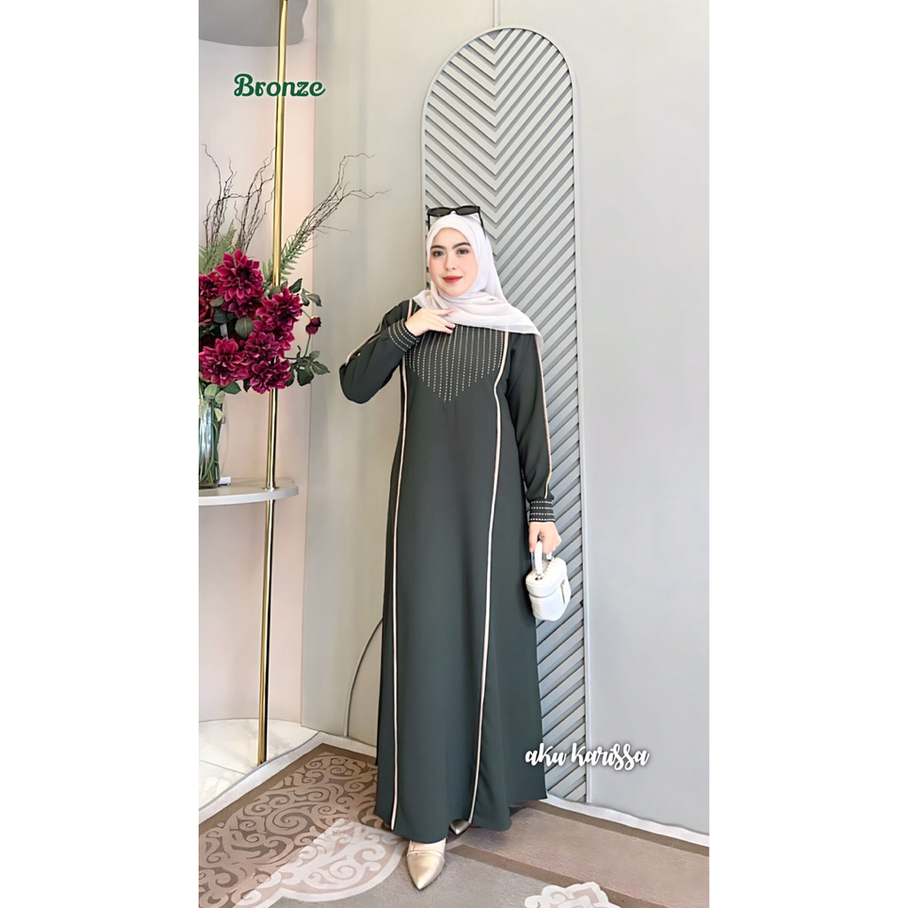 RR REGINA LYANA DRESS BY AKU KARISSA BAHAN SABRINA PREMIUM AKSEN BORDIR KOREAN STYLE SIMPLE FASHION 