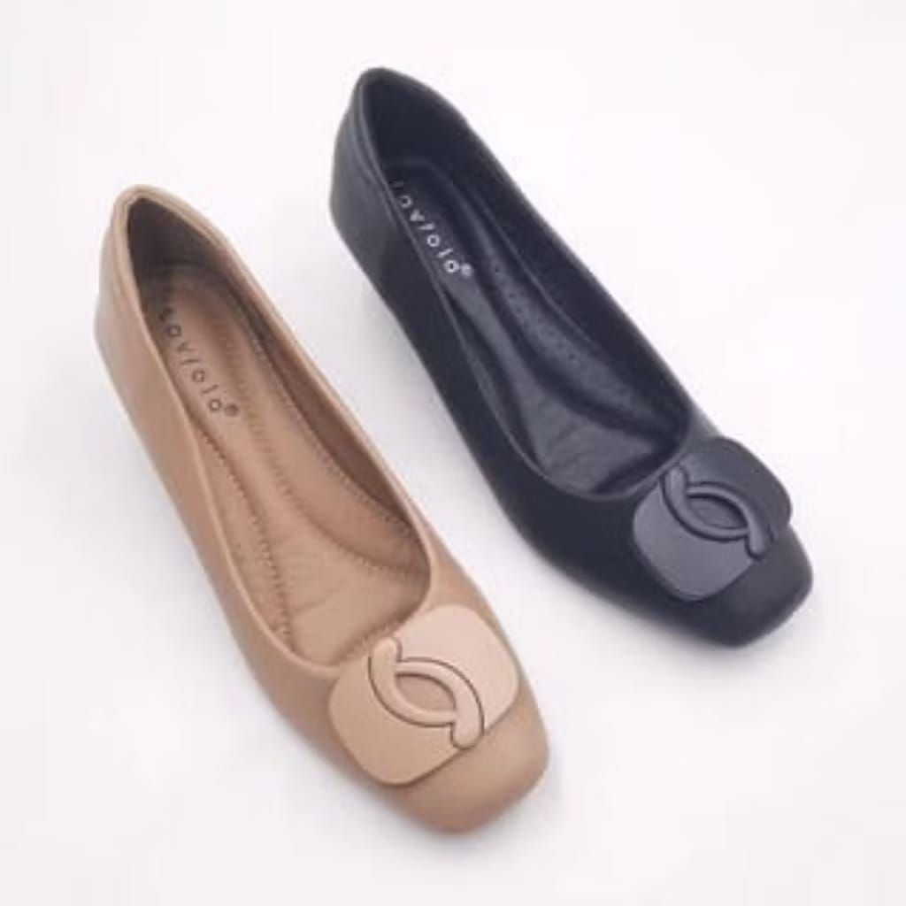 Laviola 3759 FFD - Sepatu Pantofel Wedges 3cm (Size 40) / Sepatu Pantofel Wanita Kerja Termurah / Se