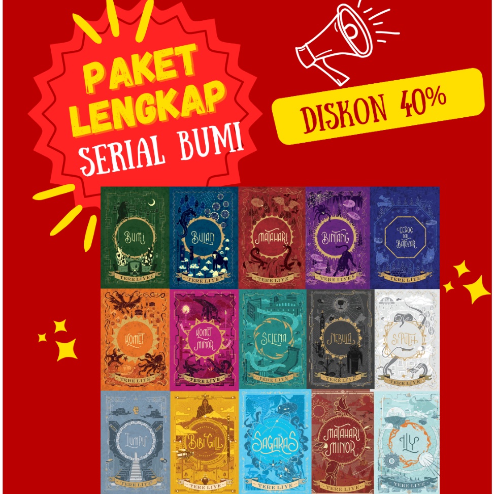 KODE N47L Tere Liye  Paket 15 Buku SERIAL BUMI sd Buku ILY