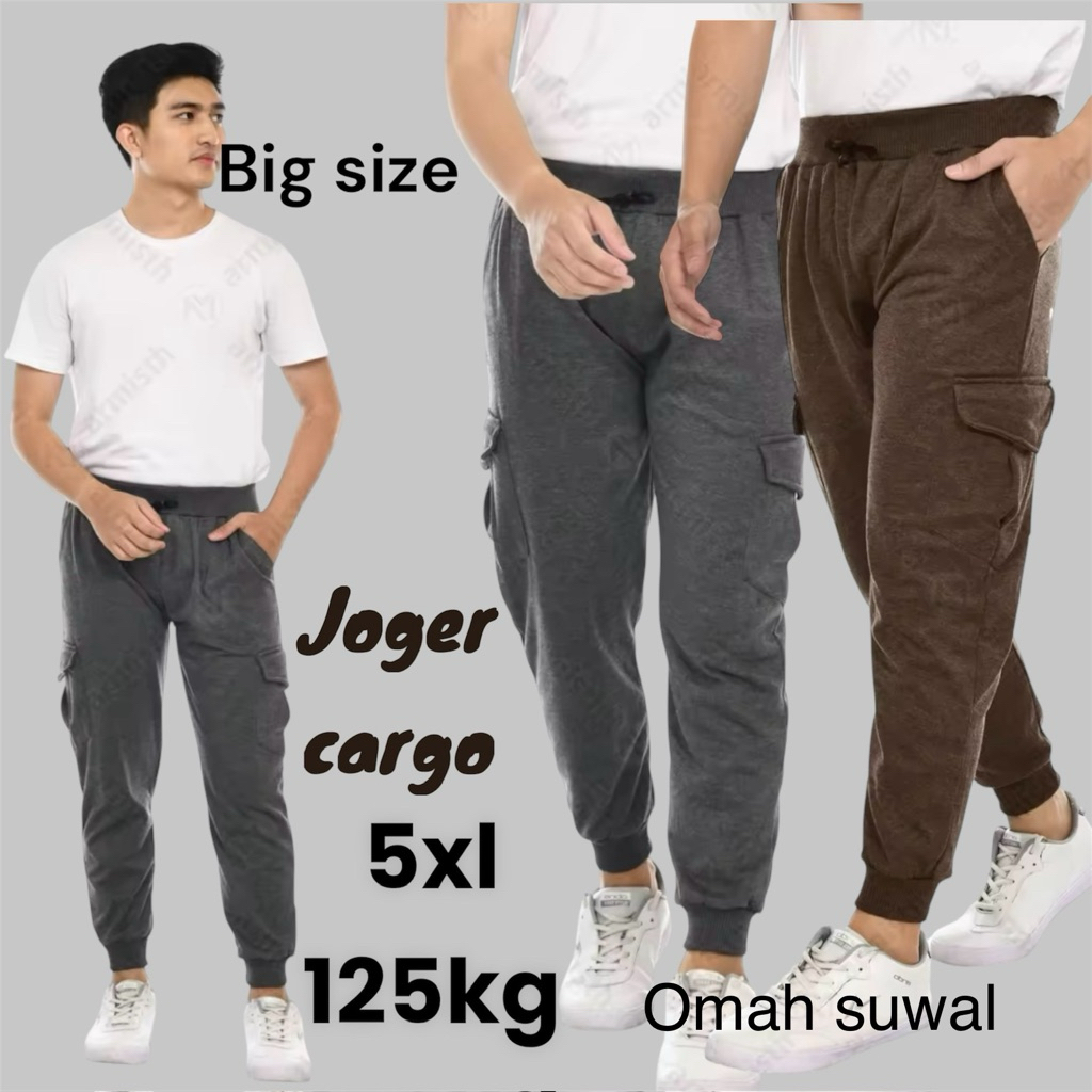 celana Joger pants cargo pria jumbo celana panjang Joger cargo pria super jumbo celana Joger bigsize