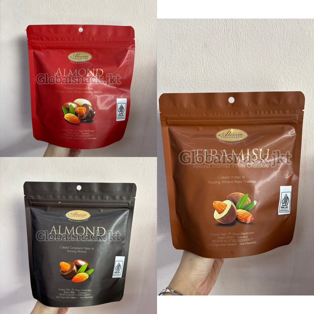 

ALESSIO CIOCCOLATO ALMOND DARK CHOCO / ALMOND TIRAMISU WHITE CHOCOLATE / ALMOND ASSORTED CHOCOLATE MILK WHITE DARK