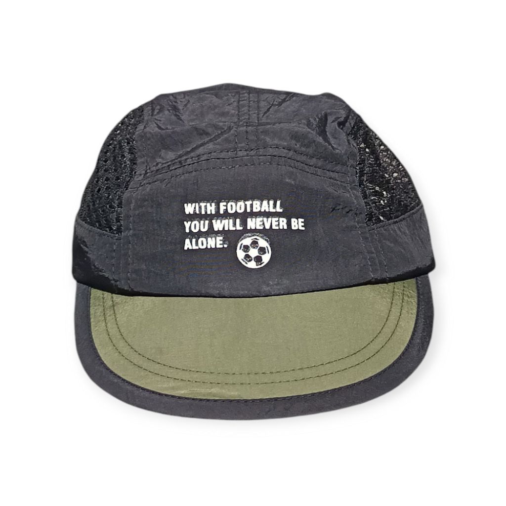 Topi Casual Visor pendek hitam depan Jaring with football