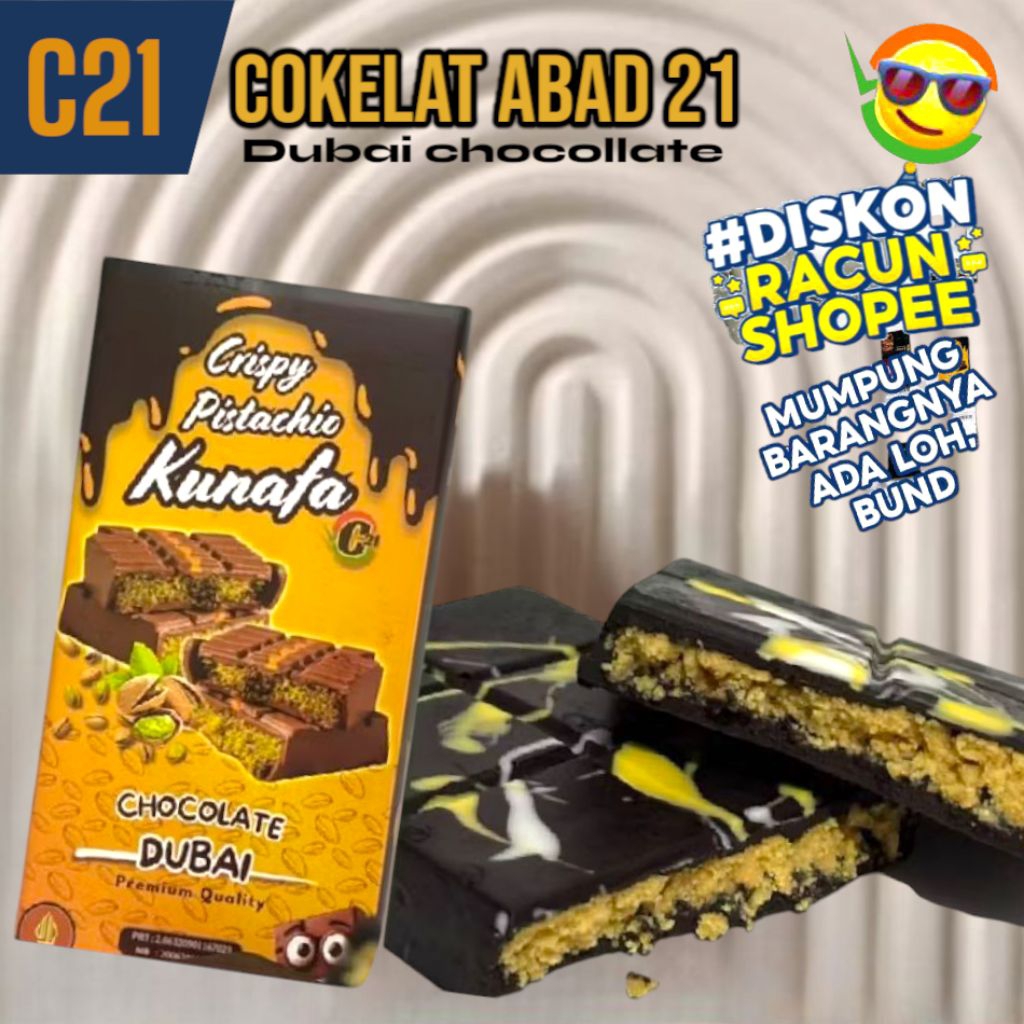 

⭐C21✅ DUBAI CHOCOLATE PISTACHIO KUNAFA / COKLAT ARAB / COKLAT DUBAI /CRISPY PISTACHIO KUNAFA