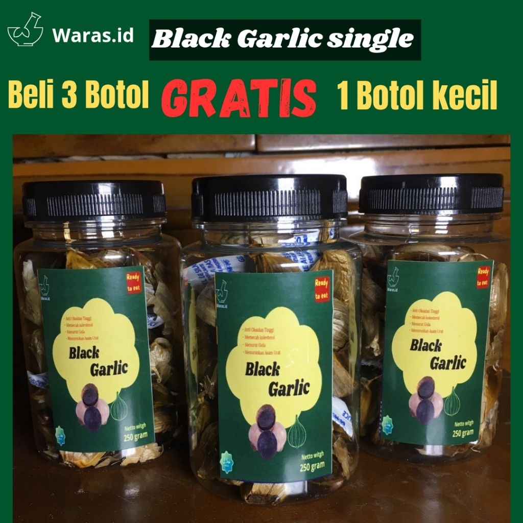 Black Garlic Bawang Hitam Tunggal 250/150 Gram dan 1 kg Bawang Solo