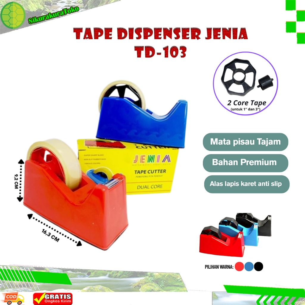 

(skr) Tape Dispenser Isolasi JENIA Tape Cutter besar tempat pemotong lakban