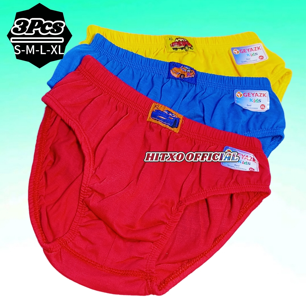 3 Pcs Celana Dalam Anak Laki Laki  1 Sampai 13 Tahun Cd Segitiga Cowok Bahan Katun