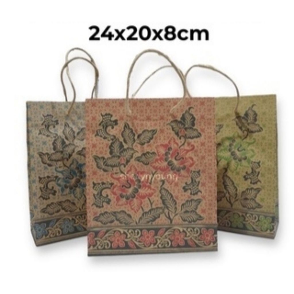 

Paper Bag Souvenir Gift Motif Batik dan polos Tali 5 pcs