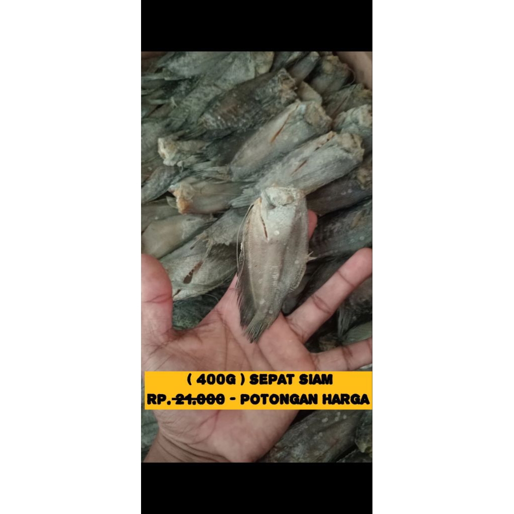 

Sepat siam kering / ikan asin ( 4 ons ) + siap di goreng + ikan asin pilihan , cocok untuk lauk makan