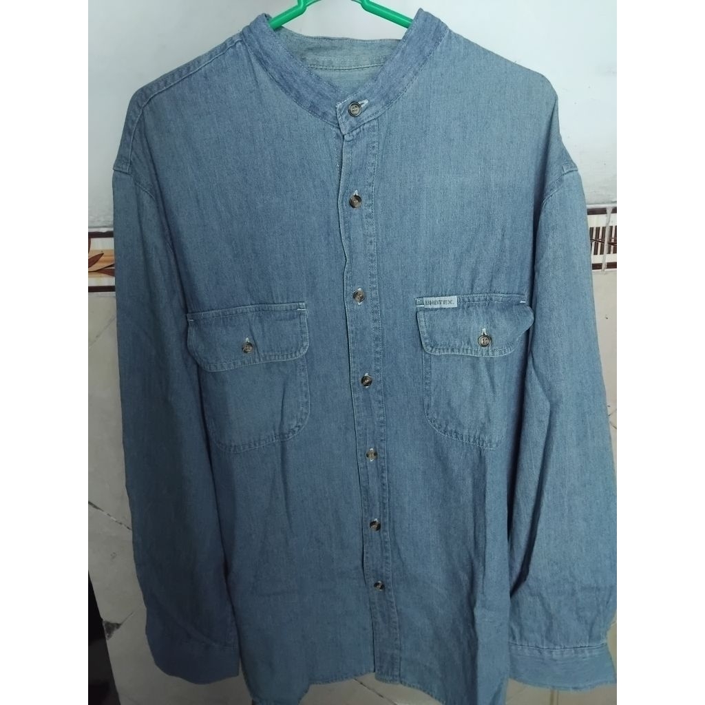 kemeja pria sanghai koko denim jeans second preloved