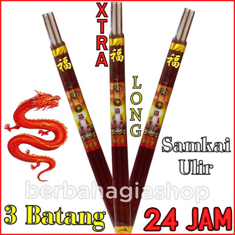 KODE R69K Hio Dupa 24 Jam Warna Merah Isi 3 Batang Samkai Ulir Stik Besar Wangi 1 Bunga Merek Pekong