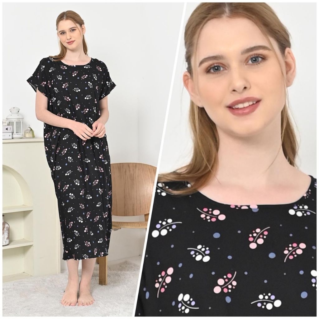 Daster Habel Non Busui (Tanpa Resleting) / Daster Habel Rayon Panjang Sematakaki / Daster Gram Rayon