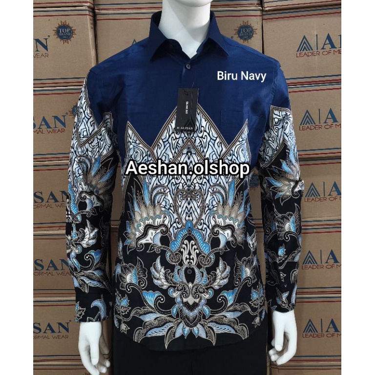 KODE L24K Alisan Kemeja Batik Slimfit Panjang Desain Elegan