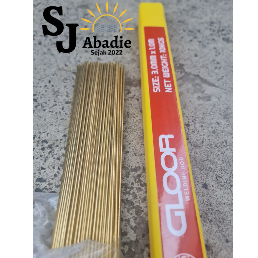 (10 Kilogram) GLOOR Kawat Las Kuningan Asli Tebal 1 Meter x 300mm